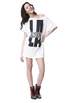 Bluza sport ecru cu imprimeu LA California BSL, S Bluza sport ecru cu imprimeu LA California BSL, S