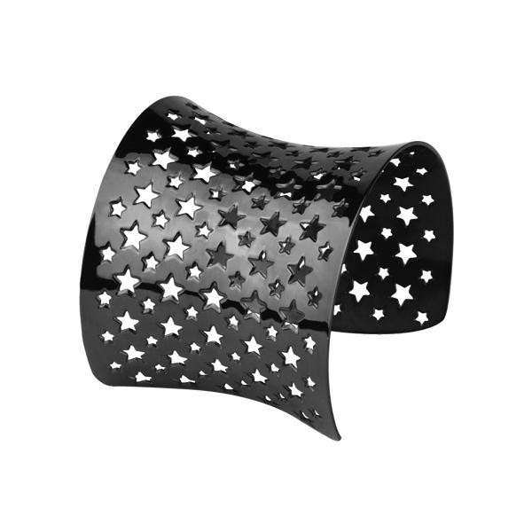 Bratara lata din otel inox cu stelute - BeSpecial 1484, 18,84, Negru