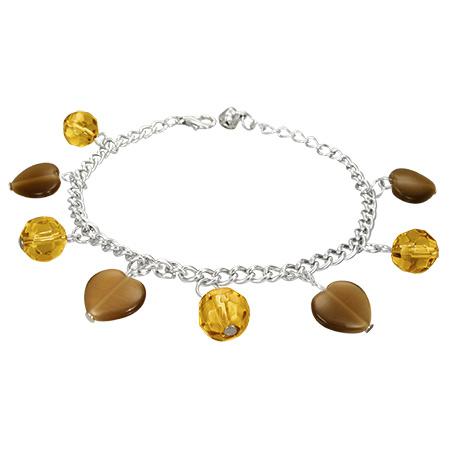 Bratara cu inimioare maro - BeSpecial 3065, 19,5, Maro