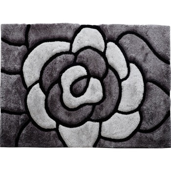 Covor Kring Flower, 2000 gsm, 100% poliester, 160x230 cm, Gri/Alb Covor Kring Flower, 2000 gsm, 100% poliester, 160x230 cm, Gri/Alb