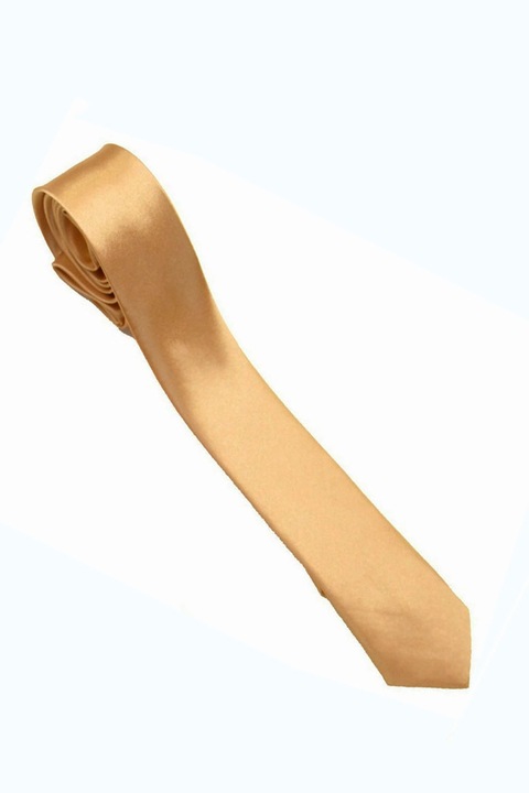 Cravata cu aspect matasos, gold, 155 x 5 cm, Vivo