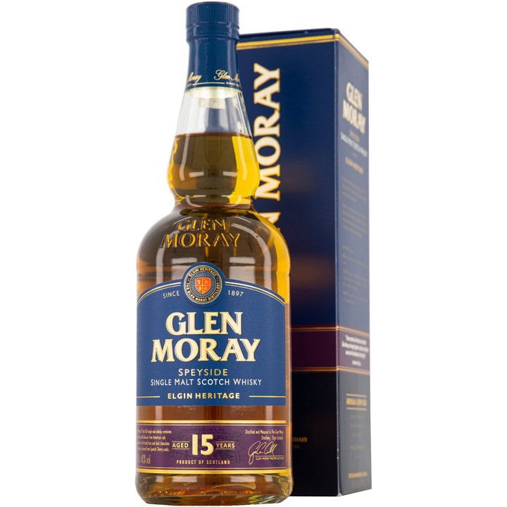 Whisky Glen Moray, Single Malt 15 YO, 40%, 0.7l