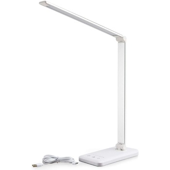 Veioza lampa LED Smarter pentru casa si birou, control touch, cu acumulator, port USB, temporizator, lumina in 5 culori - calda sau rece, ajustarea intensitatii prin atingere, pliabila, design de birou, dormitor sau living, Alb Veioza lampa LED Smarter pentru casa si birou, control touch, cu acumulator, port USB, temporizator, lumina in 5 culori - calda sau rece, ajustarea intensitatii prin atingere, pliabila, design de birou, dormitor sau living, Alb