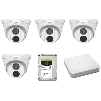 Kit Supraveghere Video IP POE, 4 Camere De Exterior 2mp, IR 30m UNV Kit Supraveghere Video IP POE, 4 Camere De Exterior 2mp, IR 30m UNV