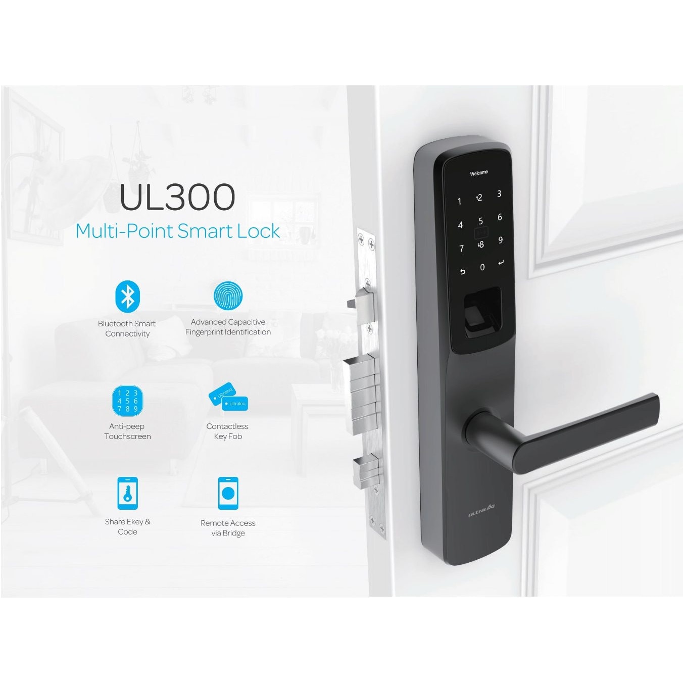 Incuietoare Inteligenta Multipunct, zavor butuc maner ULTRALOQ UL 300 ...