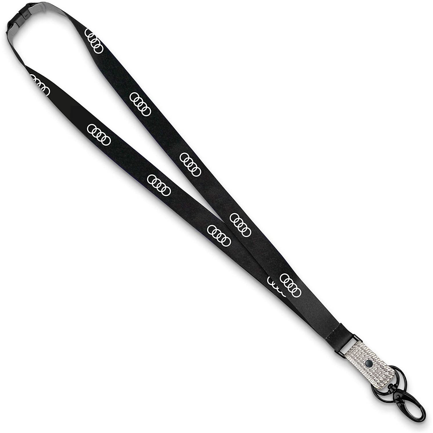 Breloc Snur Logo Audi, Alb/Negru