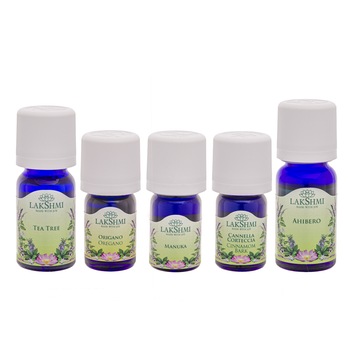 Set uleiuri esentiale 100% pure Lakshmi, tratament alternativ infectii bucale, 5 bucati, 35 ml Set uleiuri esentiale 100% pure Lakshmi, tratament alternativ infectii bucale, 5 bucati, 35 ml