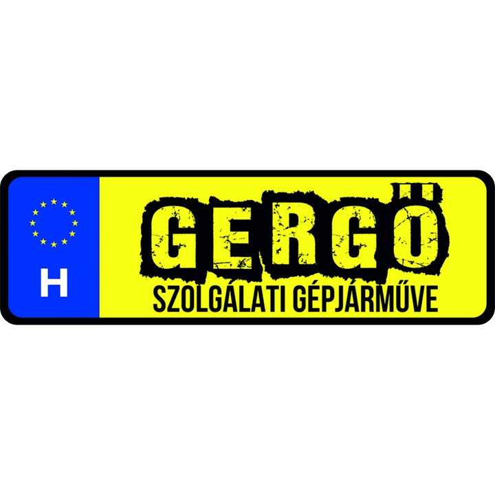 Gergő szolgálati gépjárműve neves rendszámtábla