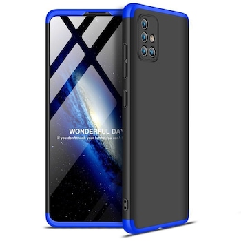 Husa 360° GKK (Protectie Completa) pentru Samsung Galaxy A51, Negru/Albastru