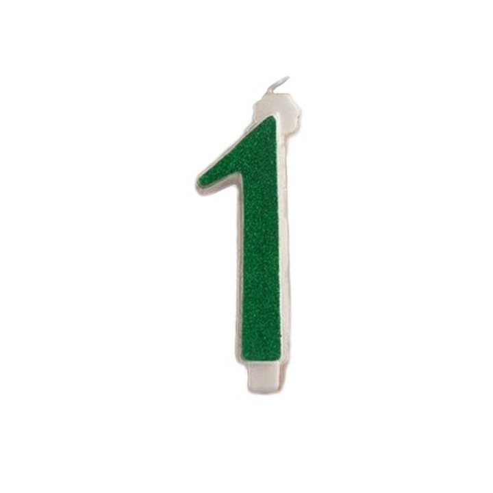 Lumanare verde cifra "1" - Lumea Candle