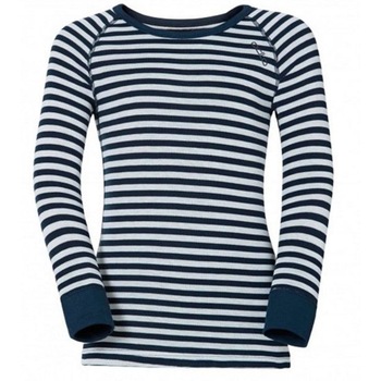 Bluza termica sport copii unisex, alb/albastru, Odlo, 152 cm Bluza termica sport copii unisex, alb/albastru, Odlo, 152 cm