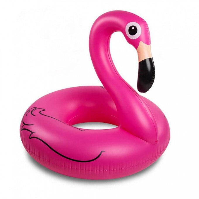 Colac urias, PVC, supapa de siguranta, 120 x ø100 cm, model flamingo, roz