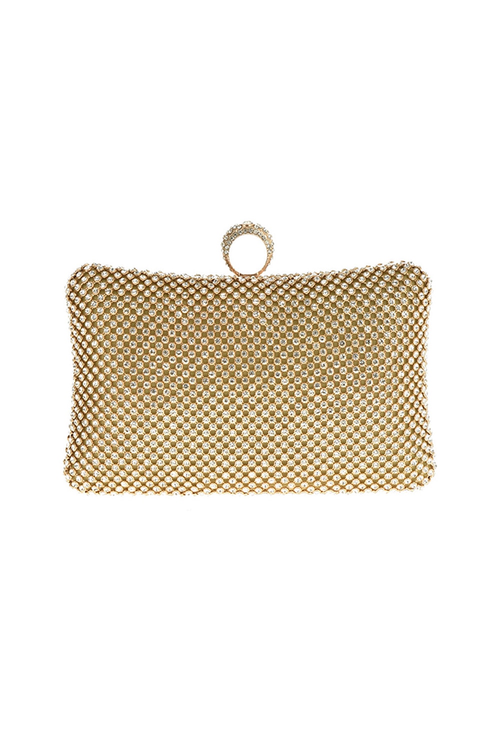 Antonia Moretti, Geanta minaudiere cu aplicatii din strasuri, Auriu