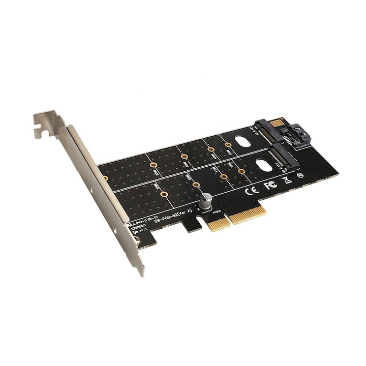 PCI-Express карта HOPE R, SSD адаптер M.2 (NGFF) за 1x PCIEx M.2 + 1x SATA3 M.2