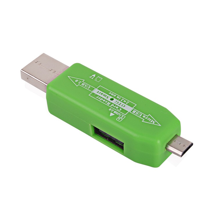 Четец за карти HOPE R, USB2.0 OTG, USB A (T) & Micro USB (T), 1x Micro SD slot, 1x USB2.0 A (M)