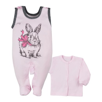 Compleu 2 piese salopeta si bluza pentru fete Koala Anitka 07-103, Roz Compleu 2 piese salopeta si bluza pentru fete Koala Anitka 07-103, Roz