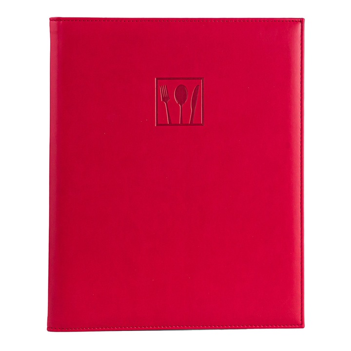 Папка за меню, A4+, PU кожа, Може да се пере, Червена