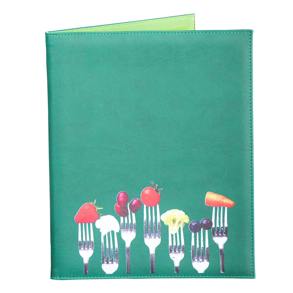 Mapa meniu A4+, Softleather, piele PU interior/exterior, lavabila, verde