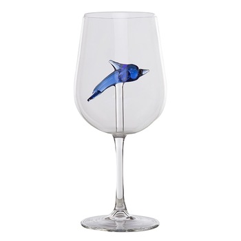 Pahar sticla cu figurina delfin interior Pahar sticla cu figurina delfin interior