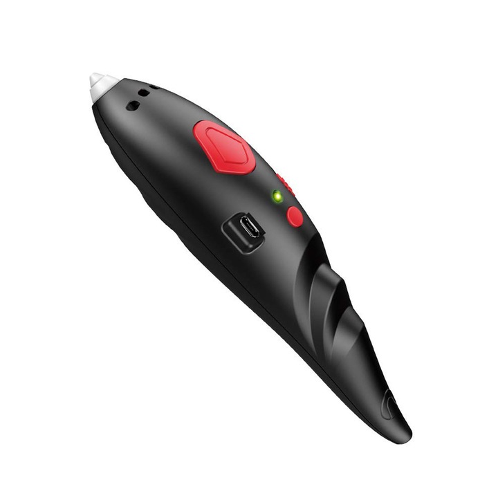 Ceruzafestő toll 3D objektumok rajzolásához, szál 1,75 mm, alacsony hőmérséklet, fekete, Doty