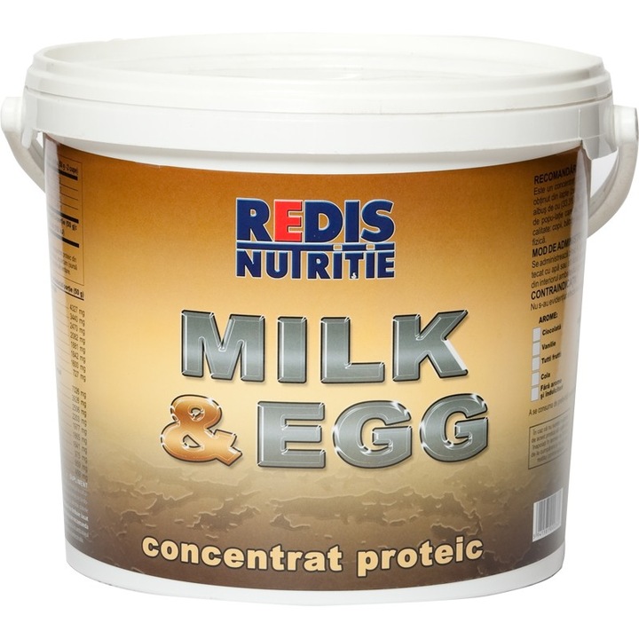 Concentrat proteic Milk & Egg, 900 g, Redis Nutritie