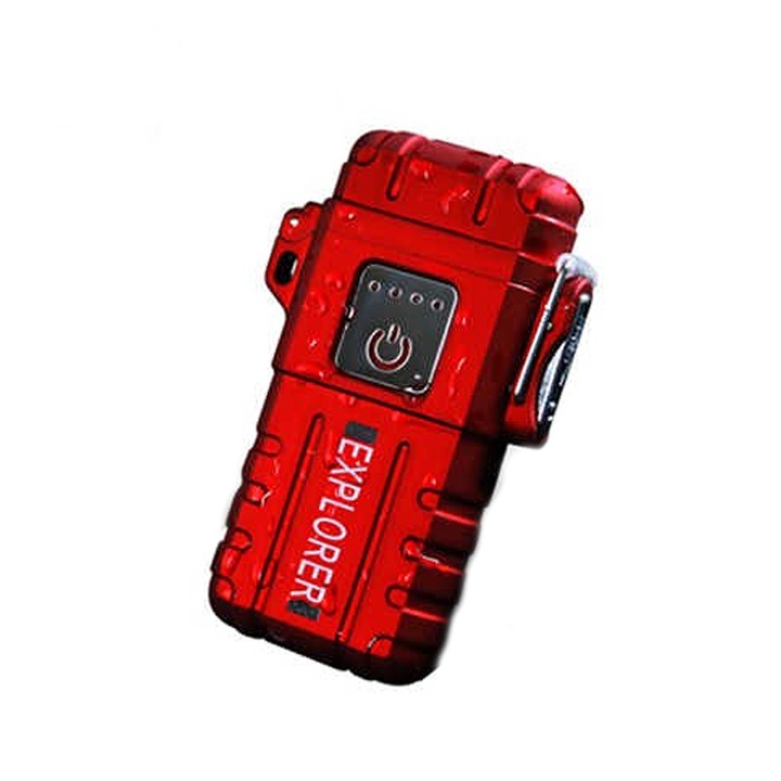 Bricheta MBrands Explorer Army touch electronica, Rezistenta la apa, DUBLU ARC, Fara Gaz, incarcare USB, rosu