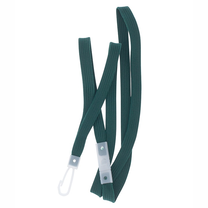 Snur 10 mm cu carlig din plastic pentru legitimatii, sistem breakaway, CardKeep, Verde