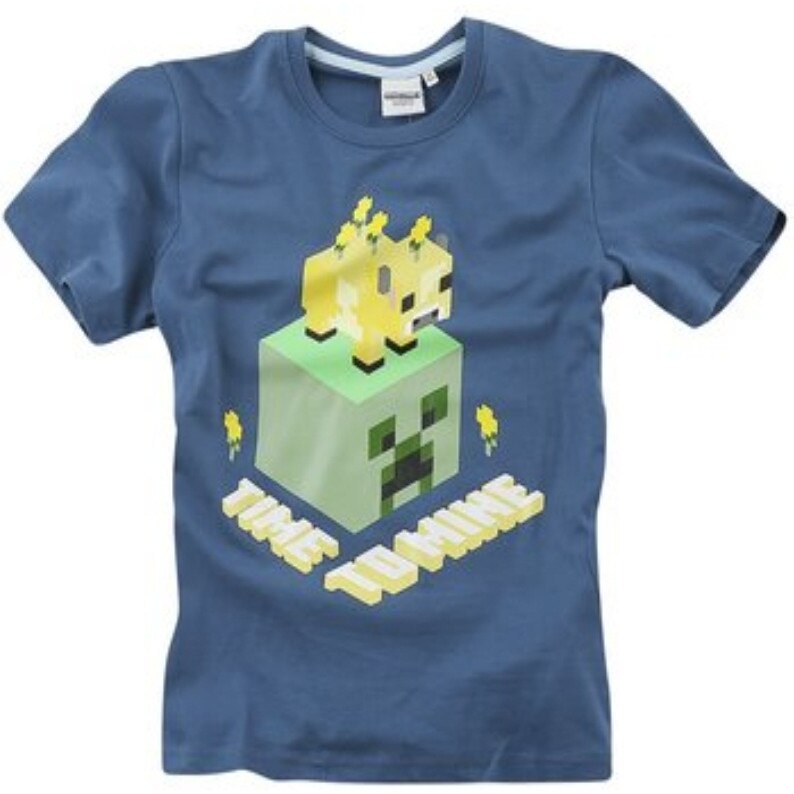 Tricou Minecraft Mining, Bleumarin