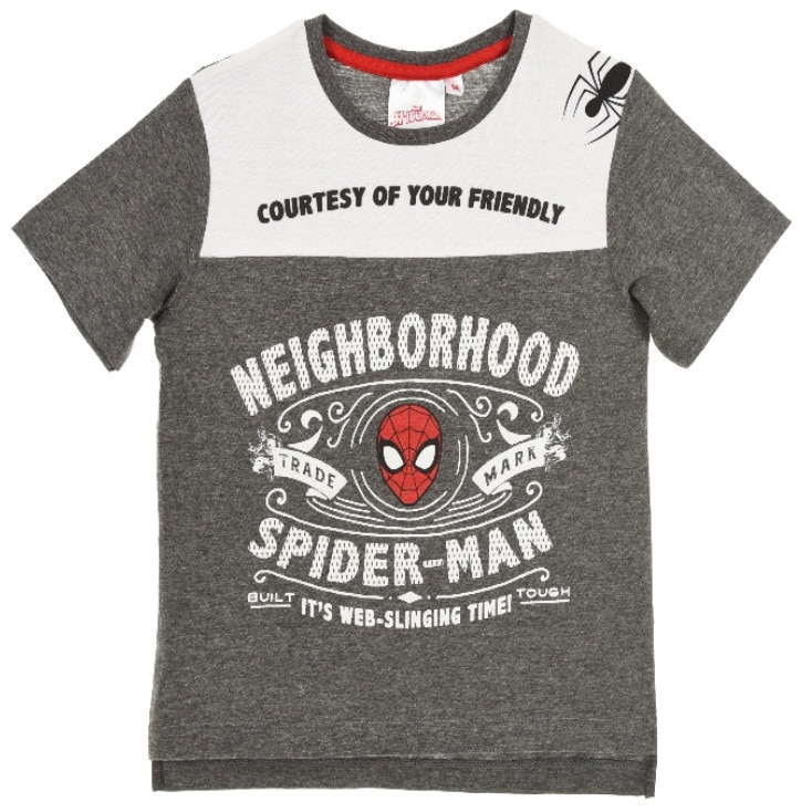 Tricou Spider-Man, maneca scurta, Gri