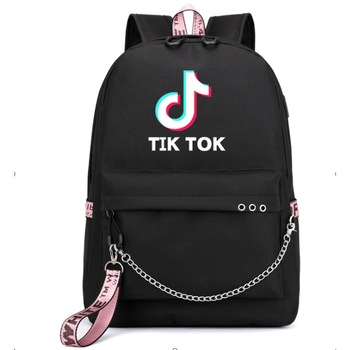 Ghiozdan Tik Tok negru cu lant , 2 barete ajustabile, capacitate 40 L, 45 cm - model 2 Ghiozdan Tik Tok negru cu lant , 2 barete ajustabile, capacitate 40 L, 45 cm - model 2