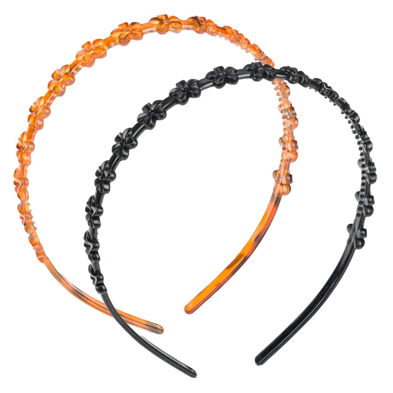 Set cordelute pentru par, Zola®, 2 bucati, negru/auriu
