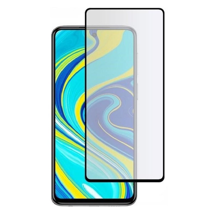 Mocolo védőfólia, Xiaomi Redmi Note 9S / 9 Pro / 9 Pro Max, tokbarát, teljes képernyő, fekete