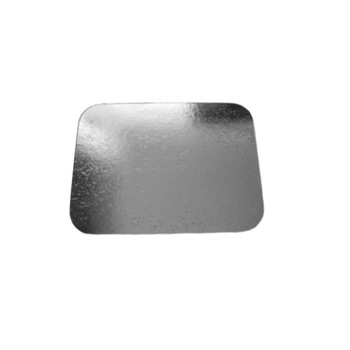 Capace Carton, 146x120 mm, 100 Buc/Set, 250 g/m², pentru Caserole din Aluminiu 430 ml, Forma Dreptunghiulara, Culoare Argintie Capace Carton, 146x120 mm, 100 Buc/Set, 250 g/m², pentru Caserole din Aluminiu 430 ml, Forma Dreptunghiulara, Culoare Argintie