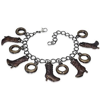 Bratara fantezie cu cizme - BeSpecial 2511, 23, Argintiu Bratara fantezie cu cizme - BeSpecial 2511, 23, Argintiu