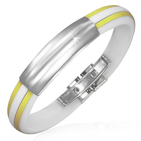 Bratara inox si cauciuc in doua culori - BeSpecial