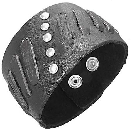 Bratara piele naturala neagra Negru - BeSpecial