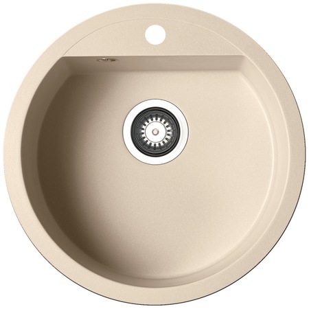 Set chiuveta + baterie de bucataria Maidsinks by Pyramis Ostria, 510mm, 1 cuva, adancime 175mm, montare pe blat, Bej