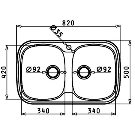 Set chiuveta + baterie de bucatarie Maidsinks by Pyramis Saos, 815x495mm, 2 cuve, adancime 175mm, montare pe blat, Bej