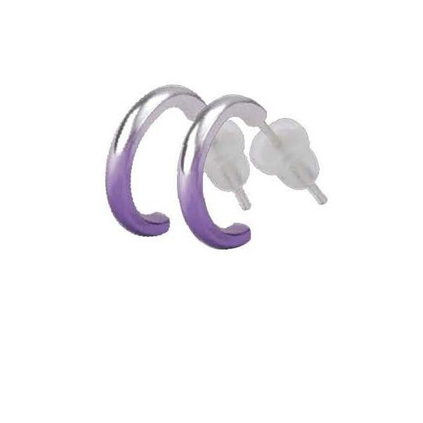 Cercei semiluna din otel inox culoare mov