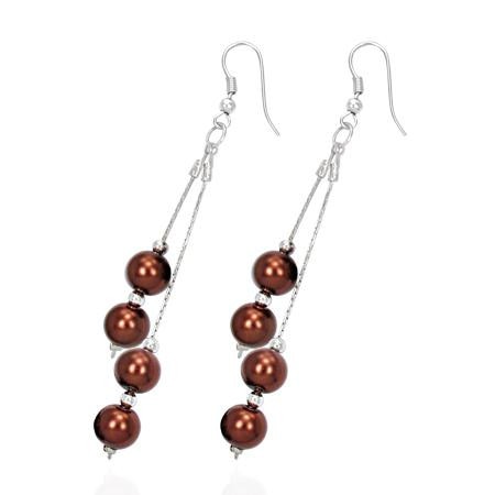 Cercei fantezie lungi cu margele colorate - BeSpecial 2268, 7,5, Argintiu