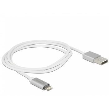Cablu de date + incarcare Lightning cu LED 1m, Delock 83772 Cablu de date + incarcare Lightning cu LED 1m, Delock 83772