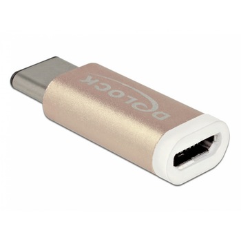 Adaptor micro USB la USB tip C 2.0 M-T, Delock 65677 Adaptor micro USB la USB tip C 2.0 M-T, Delock 65677