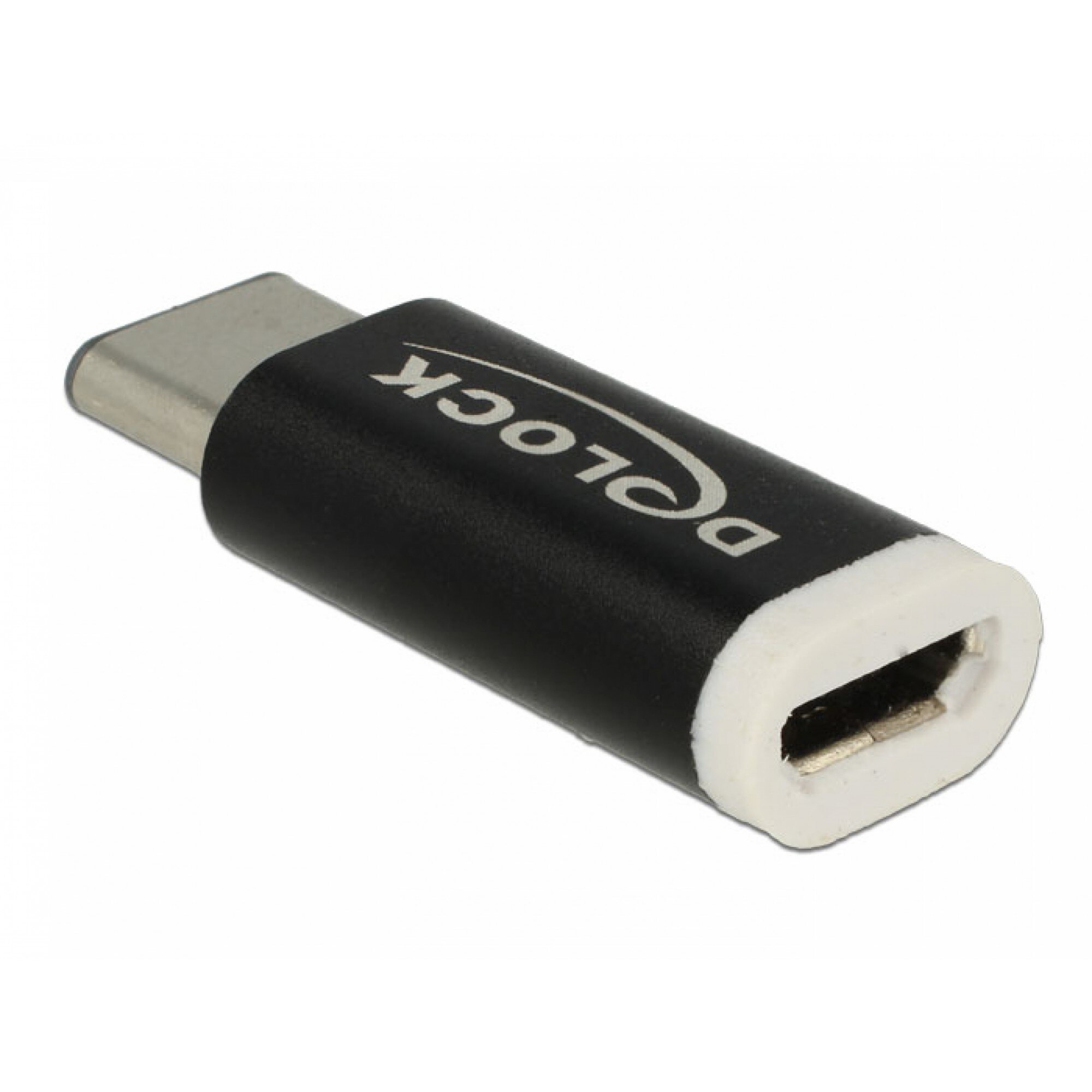 Adaptor micro USB la USB tip C 2.0 M-T negru, Delock 65678