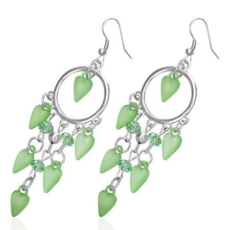 Cercei fantezie cu inimioare - BeSpecial 3120, 6,5, Argintiu