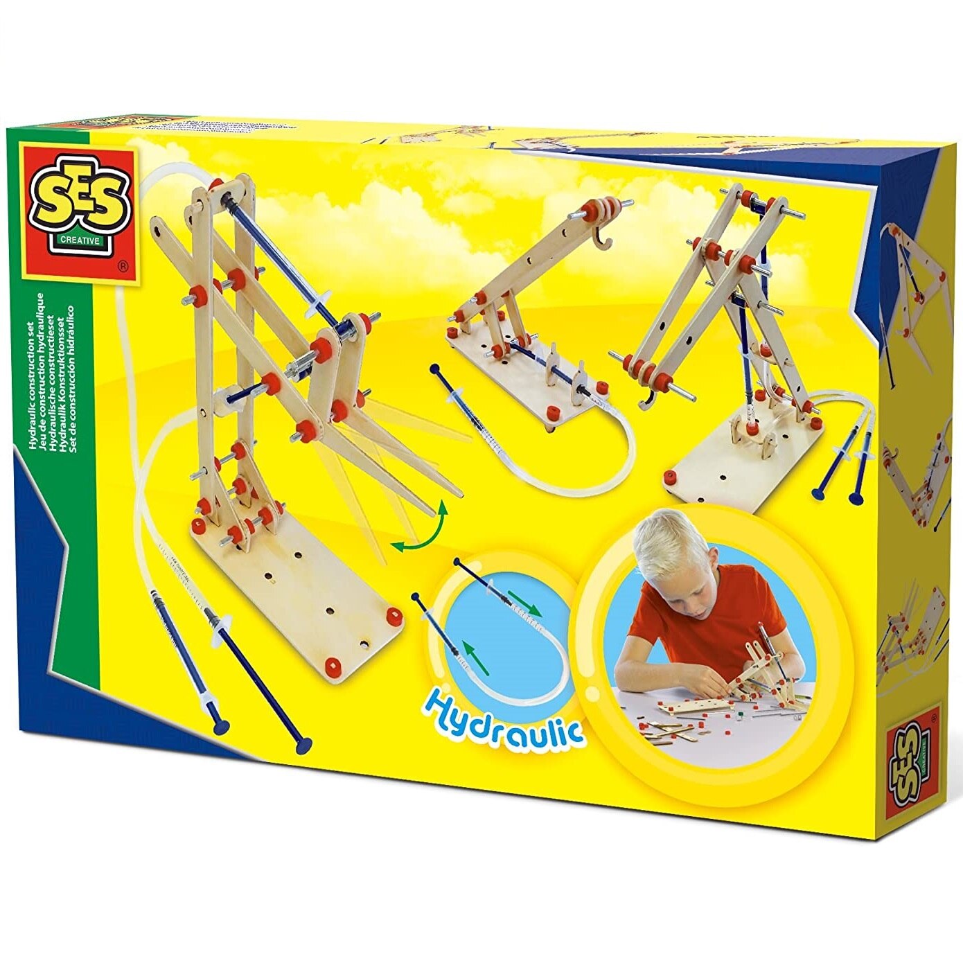 Set hidraulic de construit, 3 modele, 68 piese