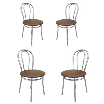 Set 4 scaune bucatarie TULIPAN, Maro piele ecologica Set 4 scaune bucatarie TULIPAN, Maro piele ecologica