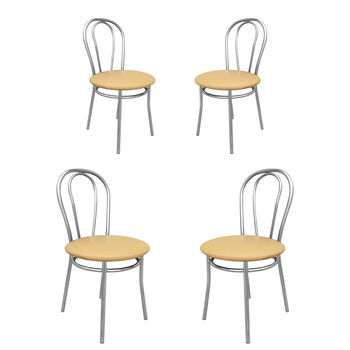 Set 4 scaune bucatarie TULIPAN, Ocru piele ecologica Set 4 scaune bucatarie TULIPAN, Ocru piele ecologica