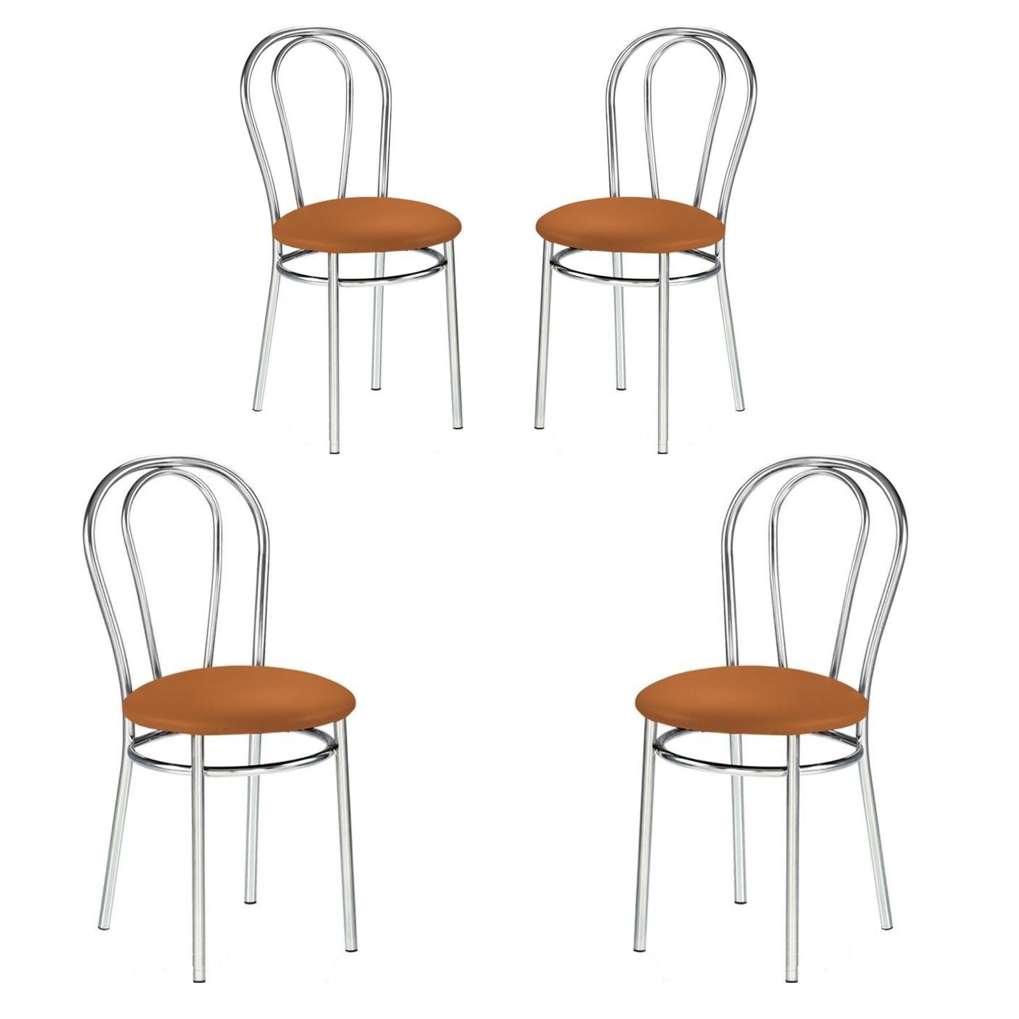 Set 4 scaune bucatarie TULIPAN, Aramiu piele ecologica