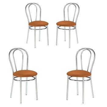 Set 4 scaune bucatarie TULIPAN, Aramiu piele ecologica