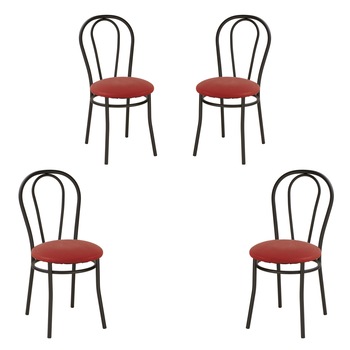 Set 4 scaune bucatarie TULIPAN Black, Carmin piele ecologica Set 4 scaune bucatarie TULIPAN Black, Carmin piele ecologica